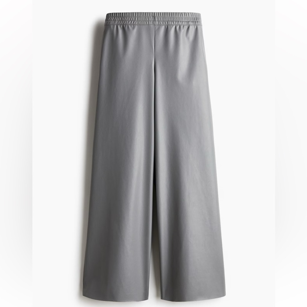 Faux leather coated joggers Gray